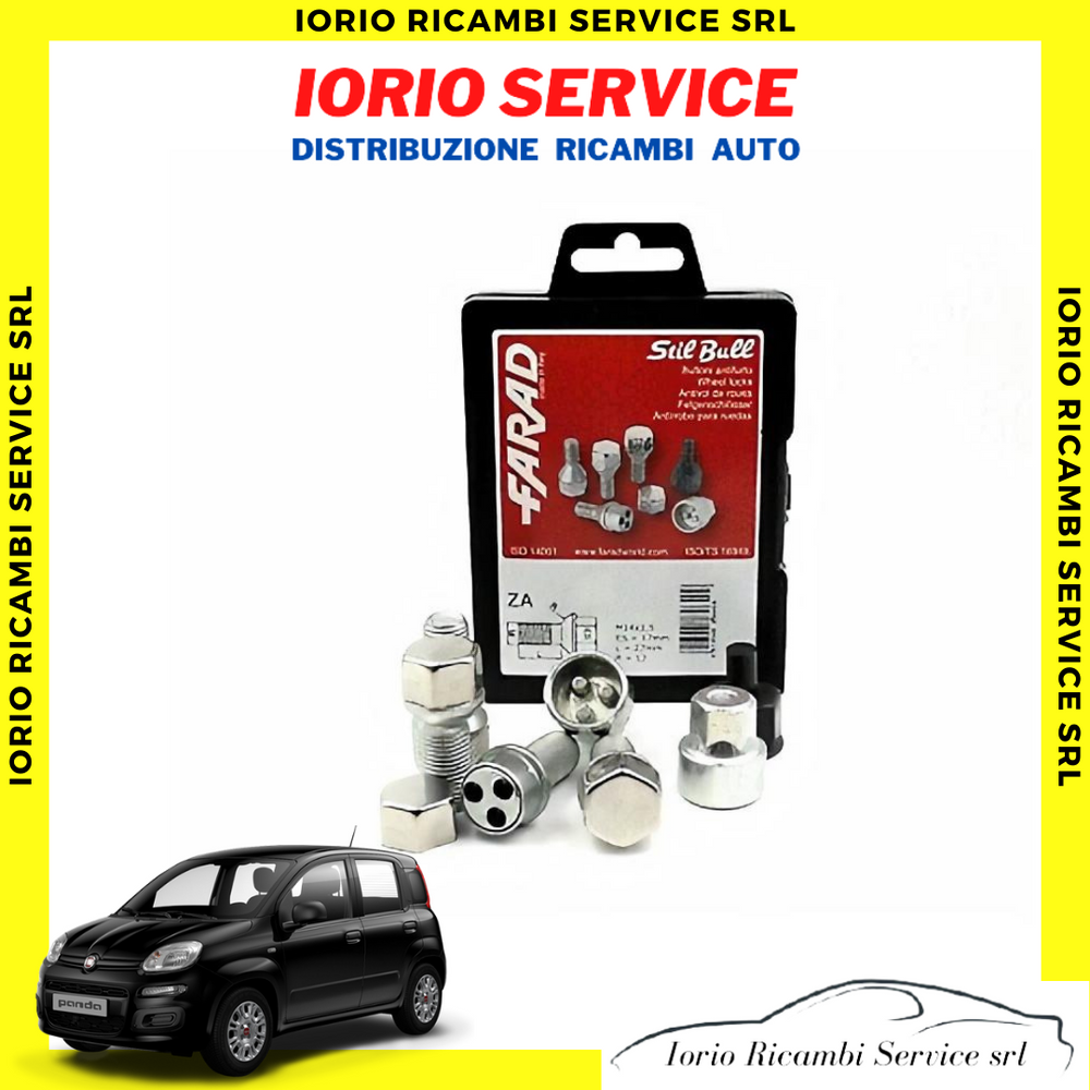KIT 4 BULLONI ANTIFURTO AUTO per FIAT PANDA 312 CERCHI IN LEGA FARAD