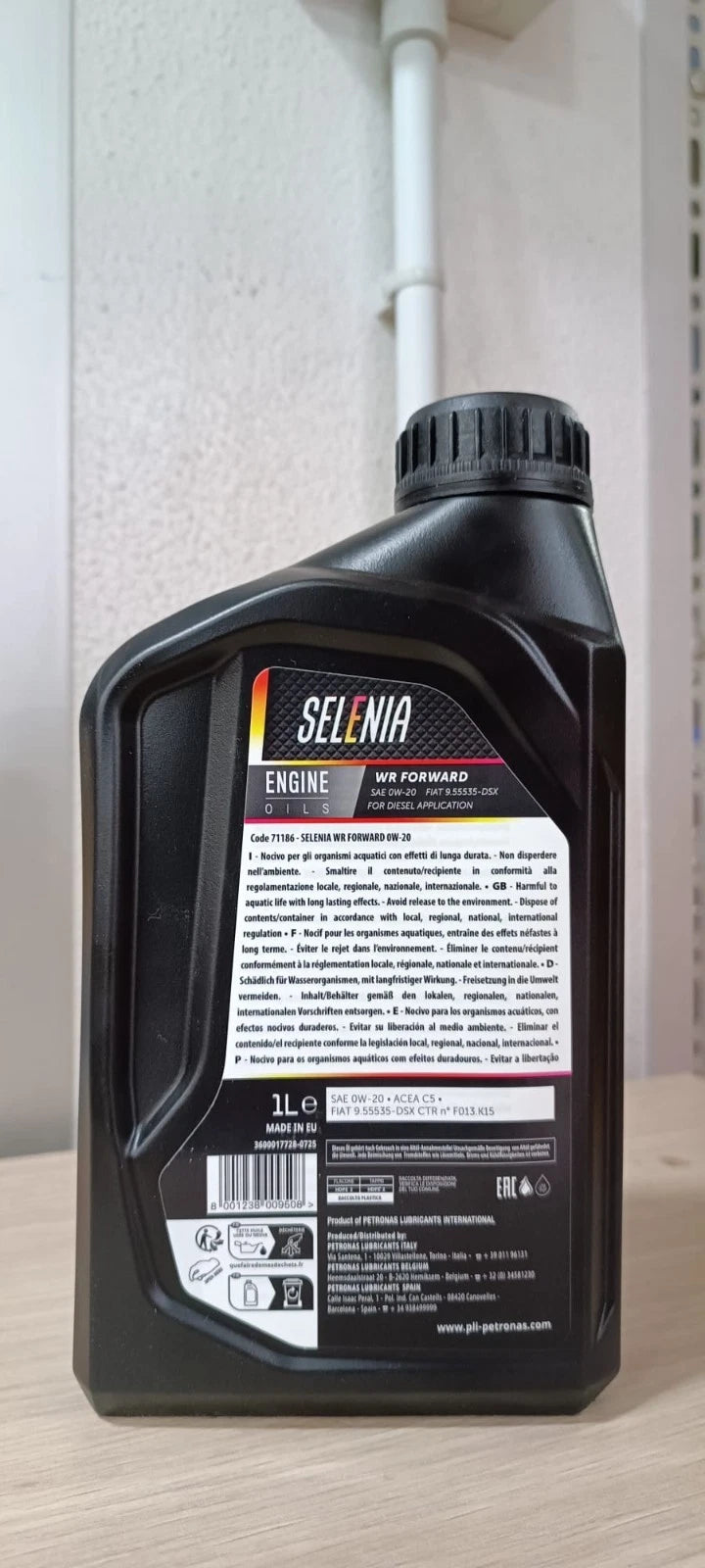 Kit tagliando 5 lt olio Selenia 0W20 + 4 filtri per Alfa Stelvio/Giulia 2.2 HDI